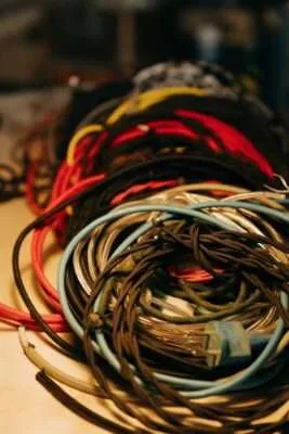 green red and yellow coated wires