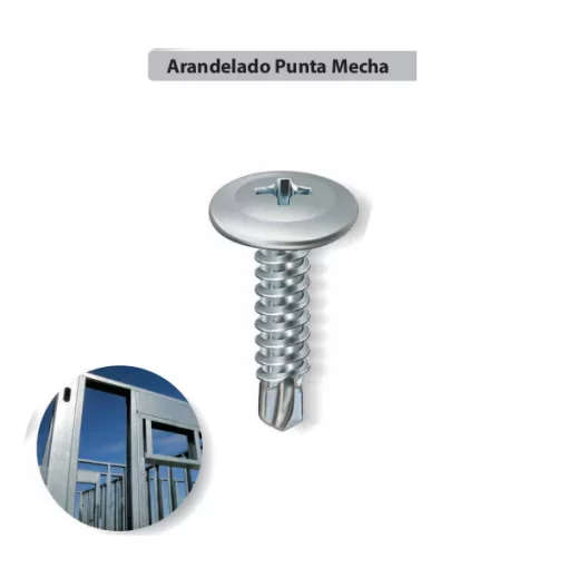 Tornillo Cabeza Flangeada Punta Mecha