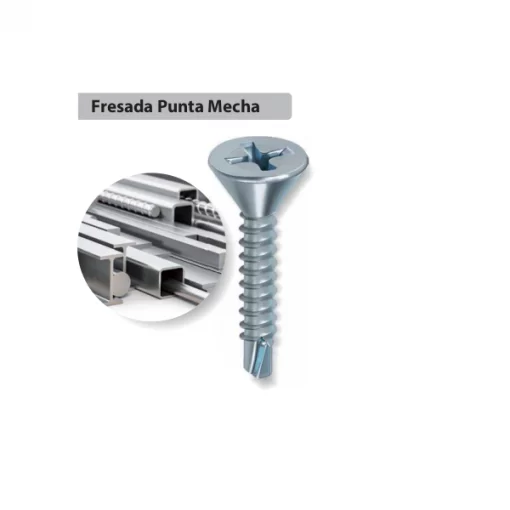 Tornillo Cabeza Fresada Punta Mecha