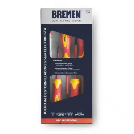 Destronilladores Electricista 1000v Juego 5 pz Bremen 7170