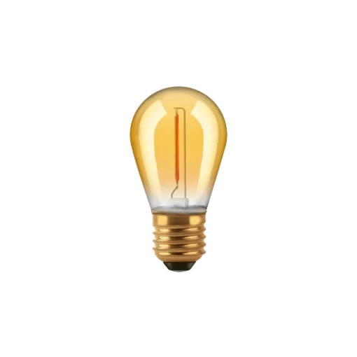 Lampara Led Filamento Golden Gota S14 E27 1W 2200k 80lm 25kHs Macroled BFS14G-1
