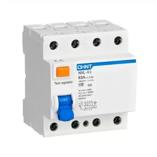 Disyuntor Interruptor diferencial din tetrapolar 4x40a 30ma 6ka clase ac Chint